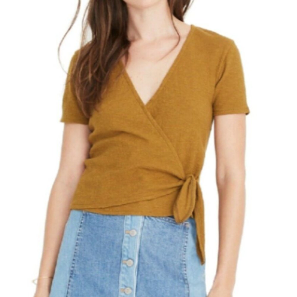 Madewell Texture & Thread Wrap-Tie Top - Picture 1 of 5